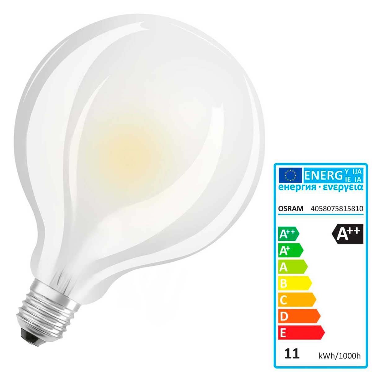 LEDVANCE PARATHOM Retrofit Classic Globe 11 W E27 A + + Warm White LED Bulb – LED Bulbs (Warm White, Transparent, A + +, 50/60, 220 – 240, 11 kWh)