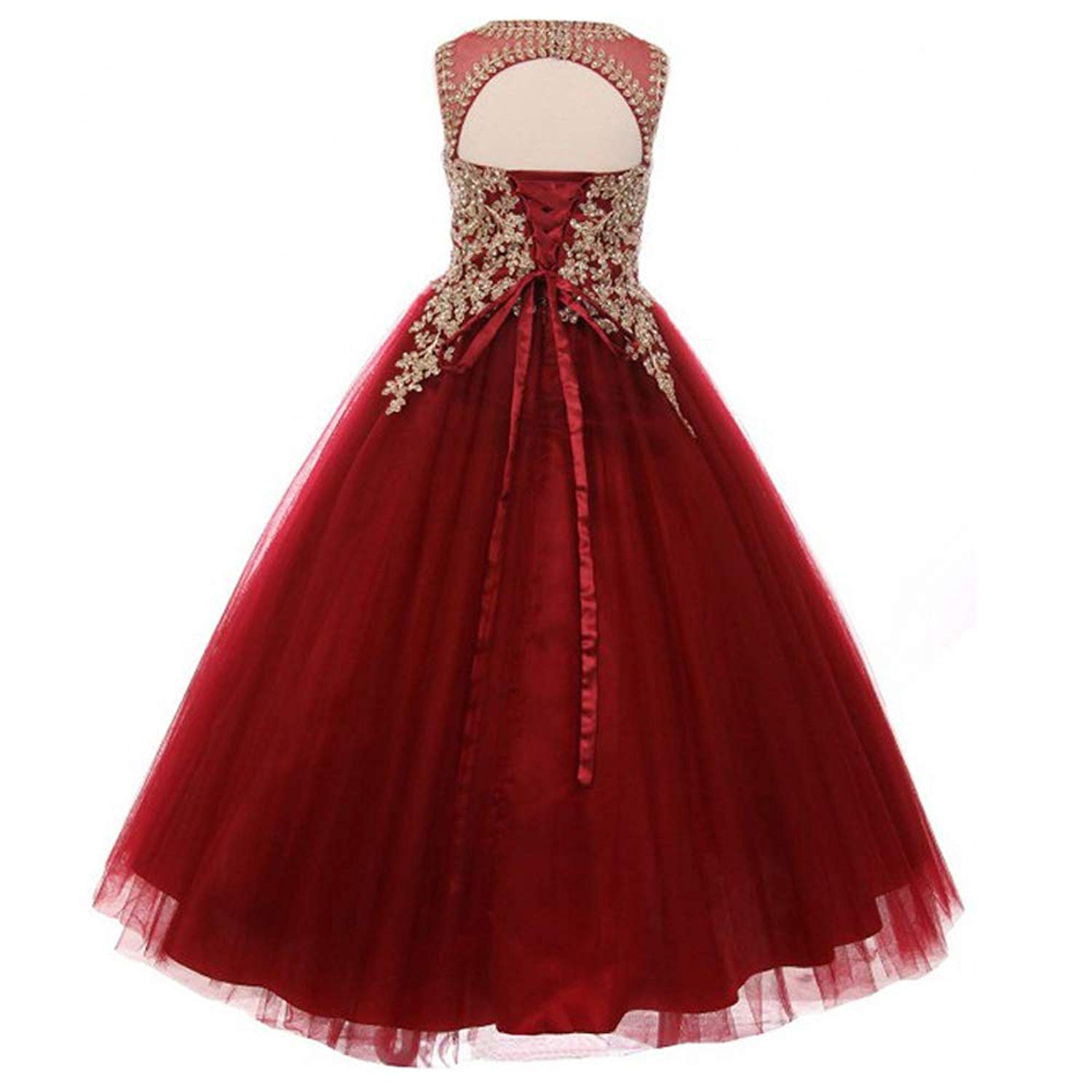 maroon and gold flower girl dresses