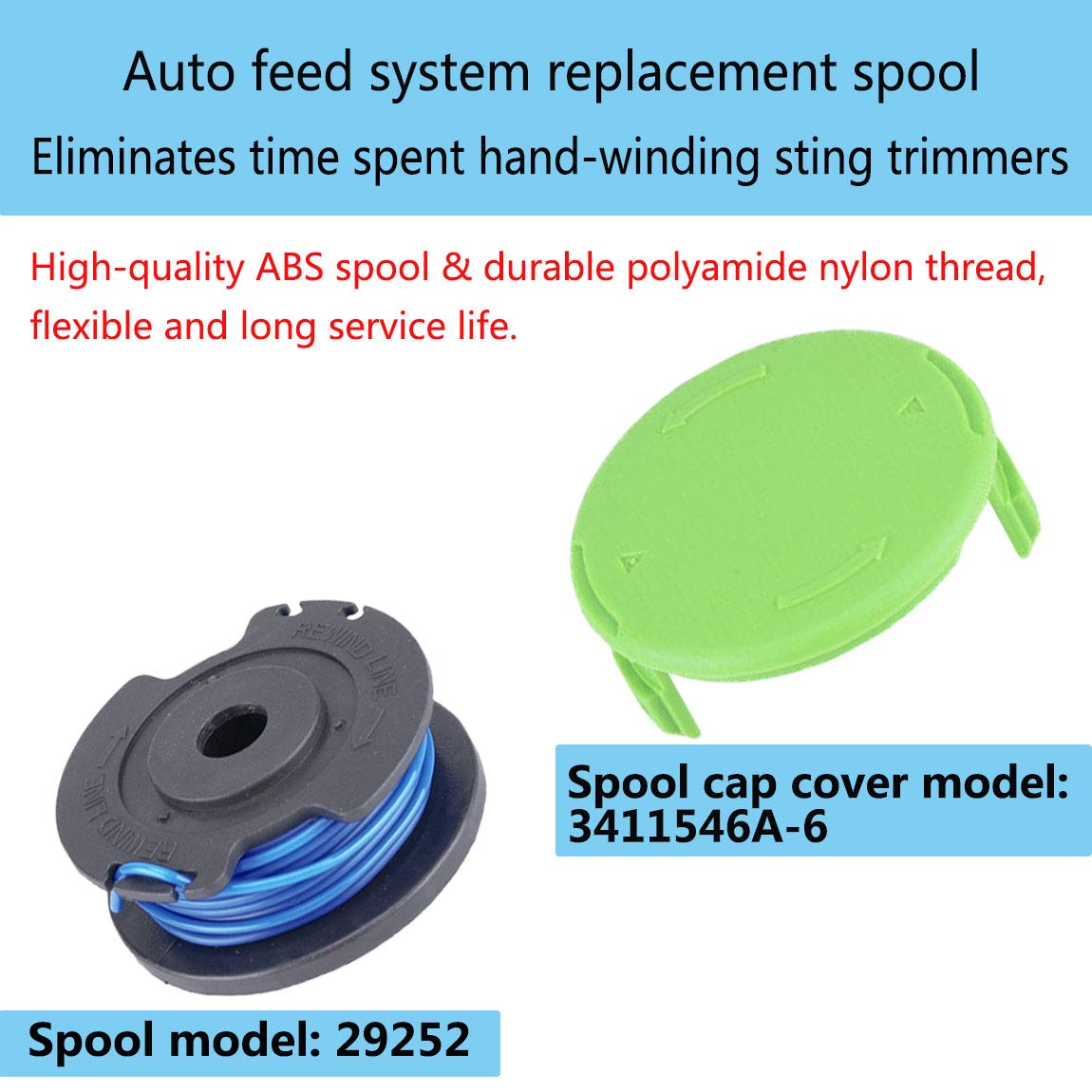 LIYYOO 29092 Replacement Trimmer Spool Line Compatible with Weed Eater
