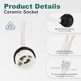DiCUNO GU10 Lamp Holder 0.75mm² Ceramic Base 15cm Wire 300W 2A 10 Pack view 2