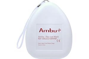 Kemp USA CPR Training Mask Kit in Hard Case with O2 Port, Gloves & Wipes for Educational and Practice Use (1 Set)