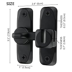 FIREFLYWEB Flip Door Latch Black 180 Degree Heavy