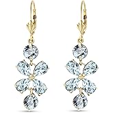 6.30 Carat 14k Solid Gold Chandelier Earrings Aquamarine