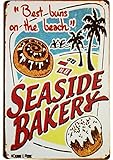 ERLOOD Best Buns On the Beach Seaside Bakery Retro Vintage Bar Signs Tin Sign Vintage 12x8