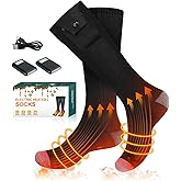 Maraiss Heated Socks, Rechargeable 5000mAh Electric Socks for Men Women, Christmas Stocking Stuffers Gifts, 3 Heating Settings Washable Heated Sock for Fishing Skiing Hunting Hiking Riding Skating