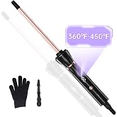 3/8 Inch Small Curling Iron, Wand Curler for Tight Curls &amp; Textured Styles | Create defined curls and texture with a clamp-free 3/8" barrel, LCD display, and adjustable 360-450&deg;F heat.