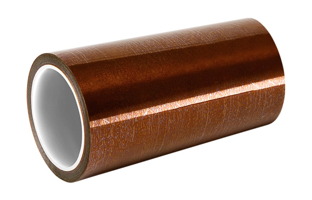 TapeCase 92 2.5" x 36yd Amber Polyimide Film 3M Electrical Tape 92, 311 degrees F Performance Temperature, 0.003" Thickness, 36 yd. Length, 2.5" Width
