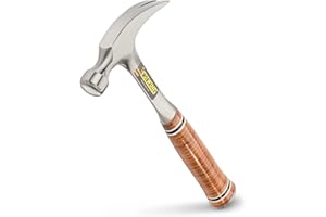 ESTWING Hammer - 12 oz Straight Rip Claw with Smooth Face & Genuine Leather Grip - E12S