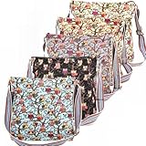 Cartoon Owl Print Color Strap Canvas Cross Body Messenger Cloth Shoulder Bag