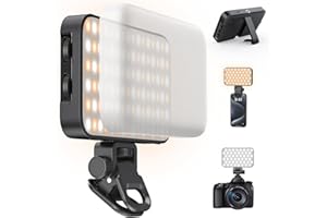 ANXRE Selfie Light with Soft Diffuser & Built-in Stand – 96 LED Rechargeable Continuous Output Light Video Conference Light f