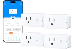 Govee Smart Plug with Energy Monitoring, WiFi Bluetooth Plug Work with Alexa and Google Assistant, 15A Smart Outlets with Timer & Group Controller, No Hub Required, ETL&FCC Certified for Home, 4 Pack