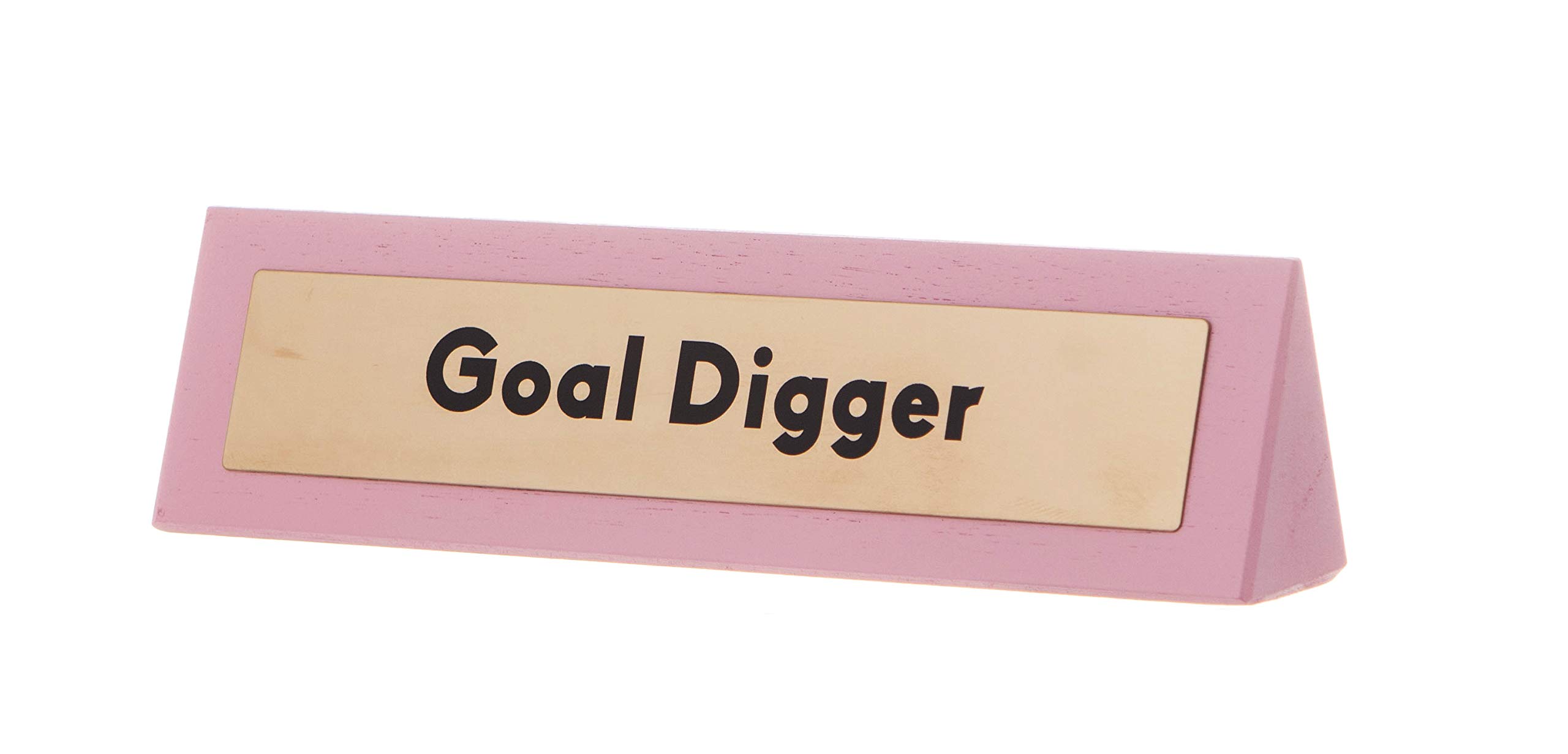 Boxer Gifts Goal Digger Pink Wooden Desk Sign | Female Entrepreneur, Boss & Manager Accessory | Fun Novelty Gift For Colleague, wood, One Size