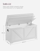 VASAGLE Storage Chest Bench 40x80x46 cm Cloud White LSB062T14 view 7