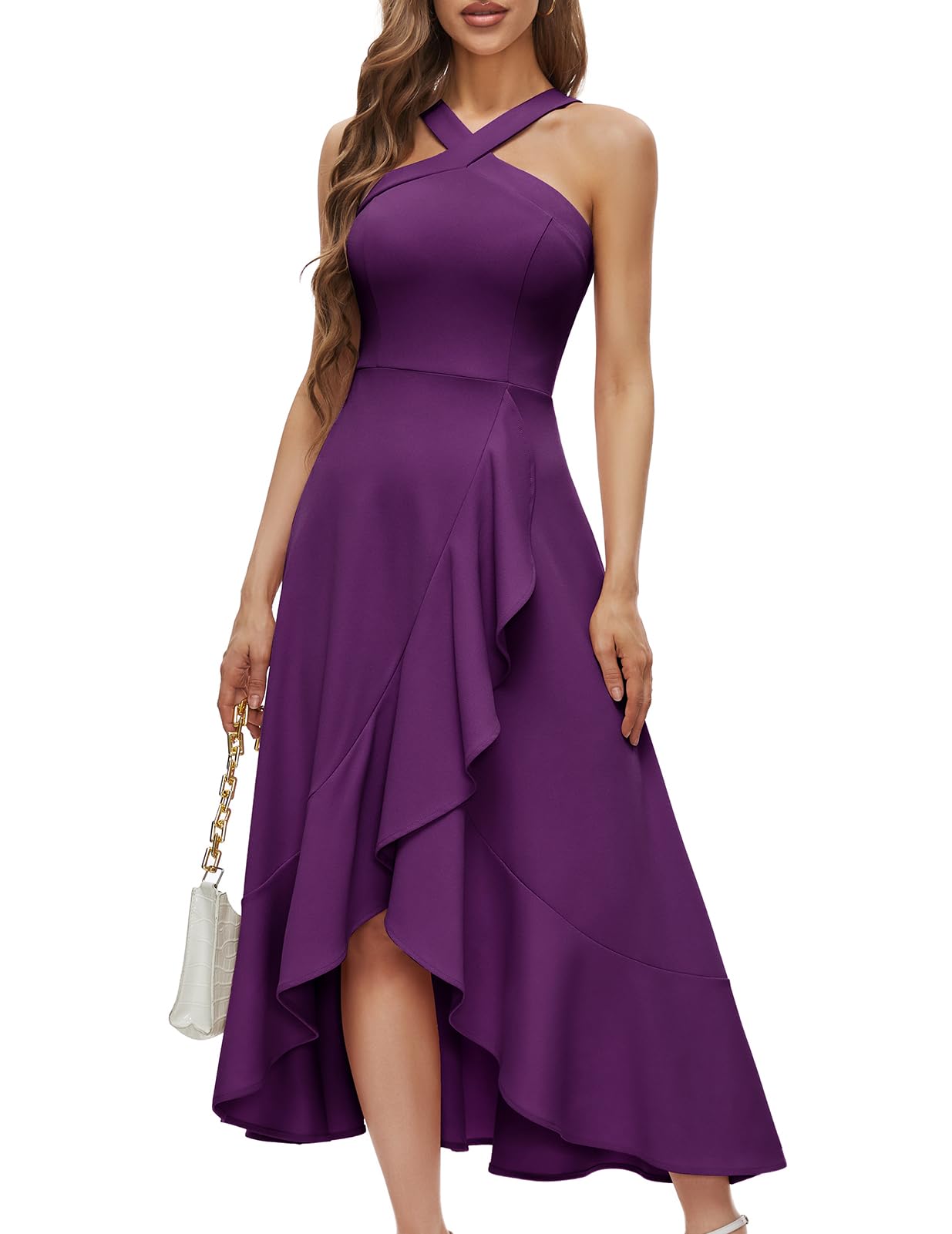 Bbonlinedress Halter Cocktail Bridesmaid Purple