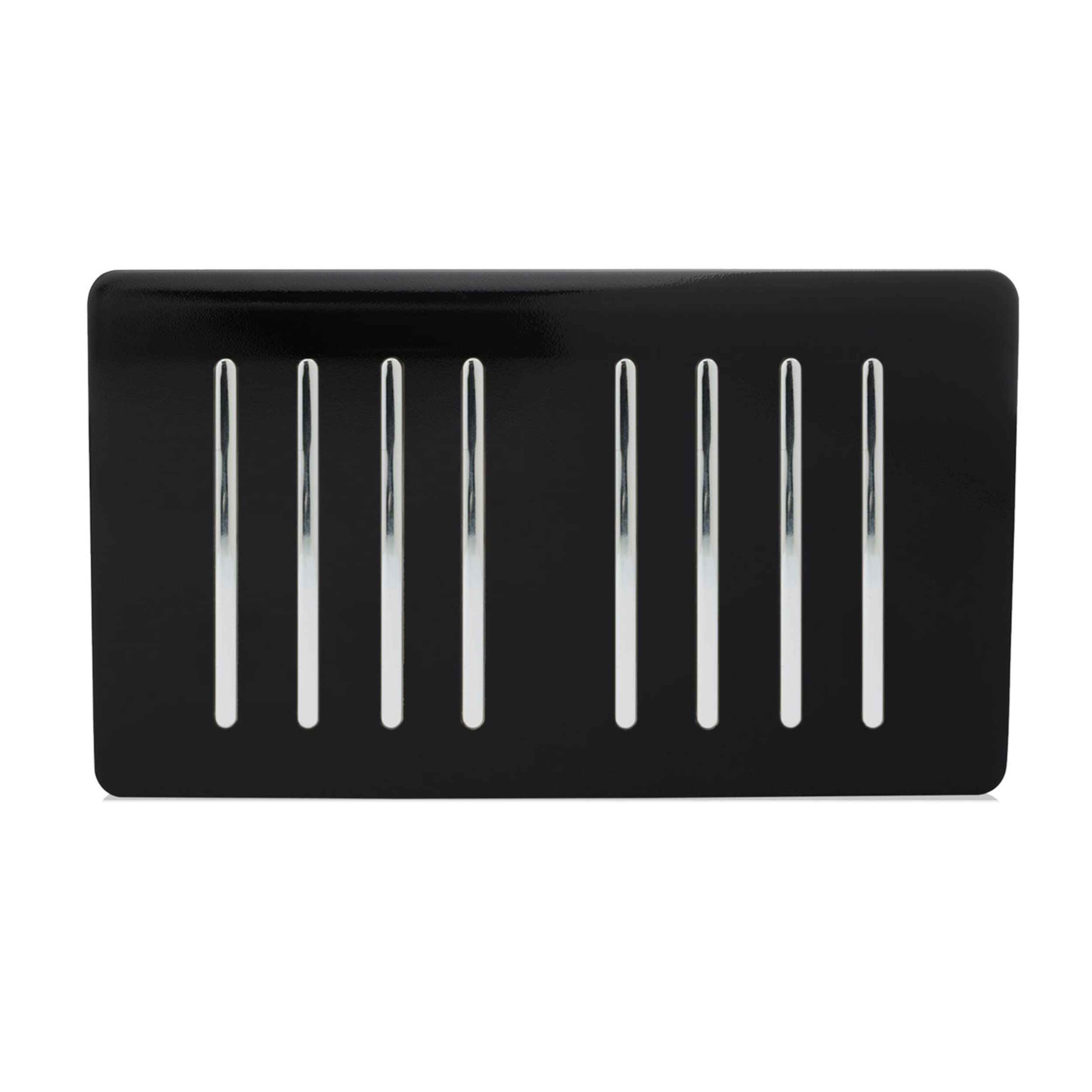 Trendi Artistic Modern Glossy 8 Gang 1 Way Rocker Black Double Plate Tactile Light Switch in Black