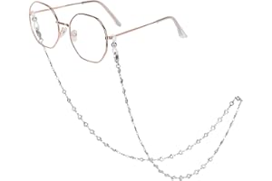 HONGEELY Eyeglass Chain Silver Stainless Steel Handmade Necklace for Reading Glasses Sunglass Beaded Chains for Men Women