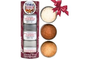 Coffee Sugars: Sugar, Spice & Everything Nice | Gift Packaged Set of 3 | All Natural, Non GMO Cane Sugars | Gourmet Coffee & Baking Sweeteners | Small Batch, Hand Made | Made in USA | No Artificial Ingredients, Authentic Infused Sugars | Artisanal Gift Pack |GLP-1 Friendly | Sustainably Sourced, Ultra Premium | Gustus Vitae | #544