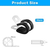 ALAHUGYEF Stainless Steel Rubber-Lined P Clips 10mm Assorted 20 Pcs view 2