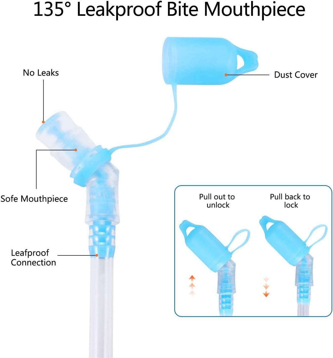 Hydration Bladder, 2 Liter Water Bladder Leakproof Water Reservoir Hydration Pack Replacement with Auto Shut-Off Valve for Running Hiking Riding Camping Cycling Fit Most Hydration Pack (Sky Blue) : Sports & Outdoors