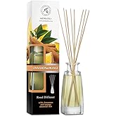 Reed Diffuser Cinnamon & Orange 3.4 Fl Oz (100ml) - Room Diffuser with Cinnamon and Orange Essential Oils - Fragrance Diffuse