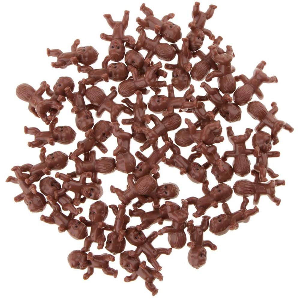 POFET 100pcs Mini Newborn Baby Doll Toy Baby Shower Decor Party Bag Filler - Nude, 2.5 x 1.7 x 0.8cm