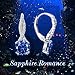 Caperci Sterling Silver Blue Sapphire Infinity Dangle Earrings for Women