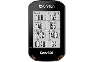 Bryton Rider 320E GPS Bike/Cycling Computer. 5 Satellite Systems Support. 35hrs Long Battery Life. Support ANT+/BLE Speed, Ca