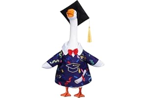 Yymobt Graduation Porch Goose Outfit with Grad Cap and Gown Porch Goose Graduation Clothes with Bow Tie Confetti for Garden