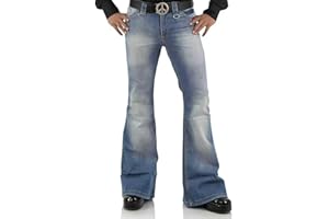 EVEDESIGN Men's Vintage Bell Bottom Jeans 60s 70s Outfits for Men,Mens Bell Bottoms Disco Pants Flared Jeans