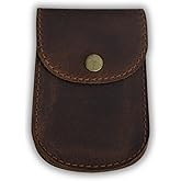 PavinCrafter Leather Belt Holster Pouch – Handmade EDC Waist Bag for Coins, Mini Wallet, Tools, Headphones – Full Grain Leather Utility Pouch for Men (Dark Brown)