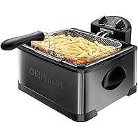 Chefman Deep Fryer with Basket Strainer, 4.5 Liter XL Jumbo Size Adjustable Temperature & Timer, Perfect Chicken, Shrimp…