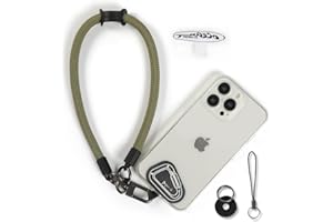 project-cb Hand Wrist Phone Strap,Phone Lanyard Patch ×2,Cell Phone Case Holder,Wristlet Strap for Key,AirPods,Camera (Green, 15.7inch)