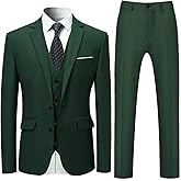 Cloudstyle Mens Stylish 3 Piece Dress Suit Classic Fit Wedding Formal Jacket & Vest & Pants