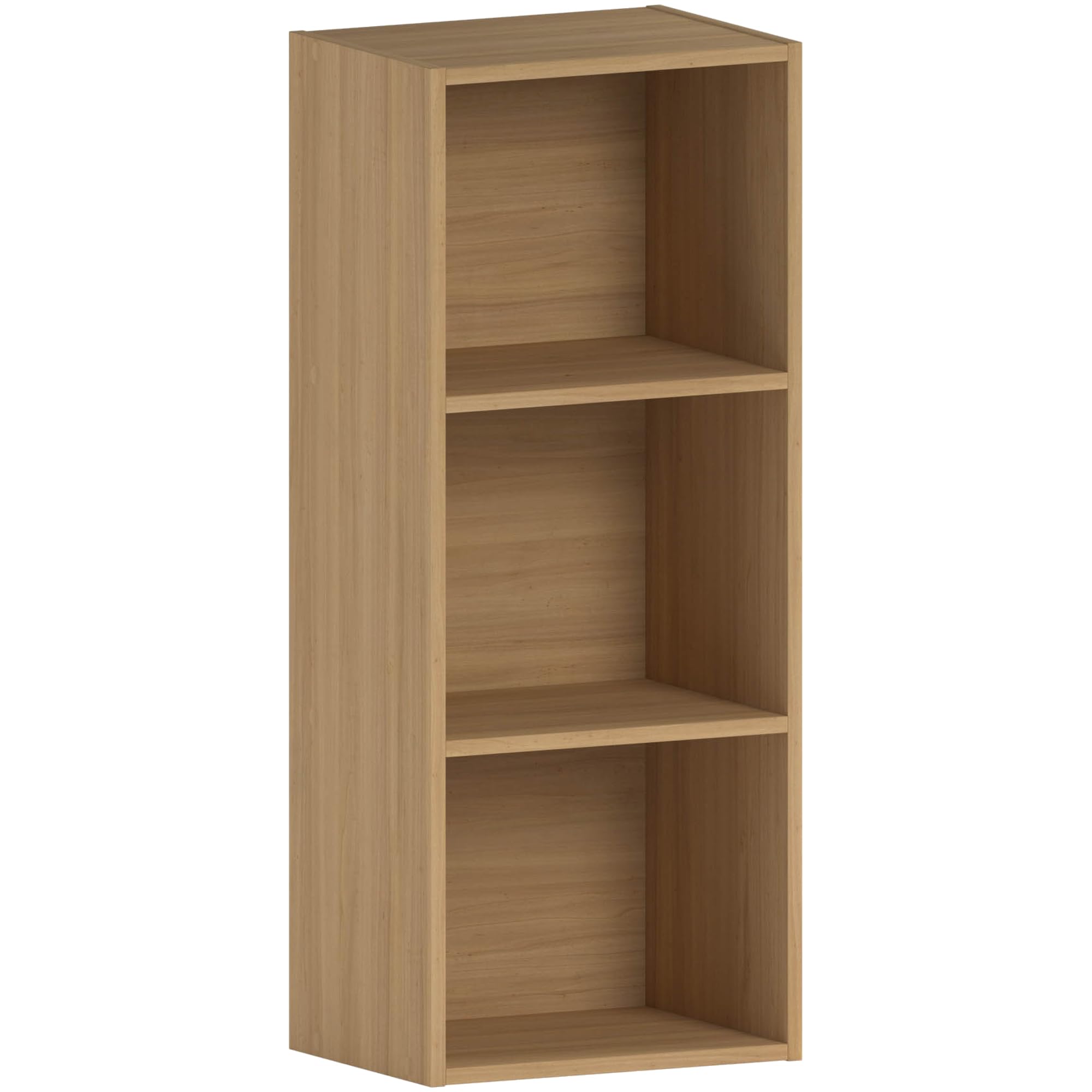 Vida Designs Oxford 3 Tier Cube Bookcase, Oak Wooden Shelving Display Storage Unit Office Living Room Furniture