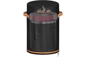 Fire Pit Column Cover – Heavy Duty Adjustable Round Outdoor Furniture Protector | Patio Cylinder Fire Pit Cover | for Yard Ba