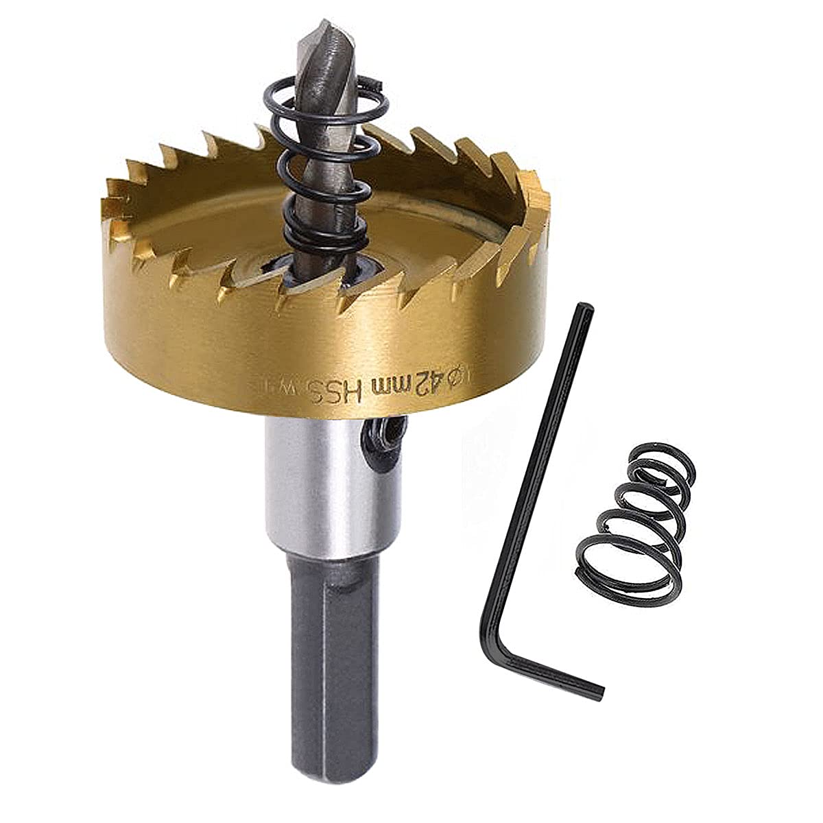 SagaSave 42MM Carbide High Speed Steel Drill Bits Hole Cutter, Heavy Duty Titanium-Plated Hole Saw for Stailess Steel, Metal, 1.65inch 1PCS