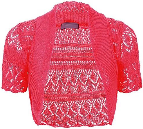 Thever Women Ladies Knitted Short Sleeve Crochet Shrug Bolero Cardigan SZ 8-26