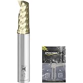 SPEED TIGER Solid Carbide Spiral O Single Flute End Mill, 1/8" Cutting Diameter, 1/4" Shank, 2" Overall Length, 1 Pc, for Aluminum, Wood, Plastic, Brass, and Copper