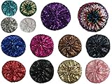 Bigood Sparkle Sequine Adjustable Beanie Beret Hat Performance Cap