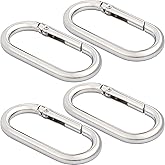 STSTR Oval Spring Ring Clips, Metal Keyring Purse Clip, Heavy Duty Opening O Ring Carabiner for Keychains,Backpacks, Keys