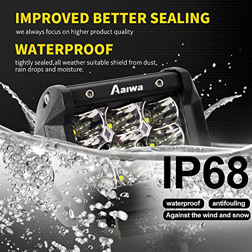 AAIWA LED Pods, 27W LED Light Bar Driving Fog Lights 4" LED Bar 2 PCS Spot LED Lights Triple Row Off Road Light LED Work Light for Truck SUV ATV Boat Jeep Light,2 Years Warranty - Thumbnail 3