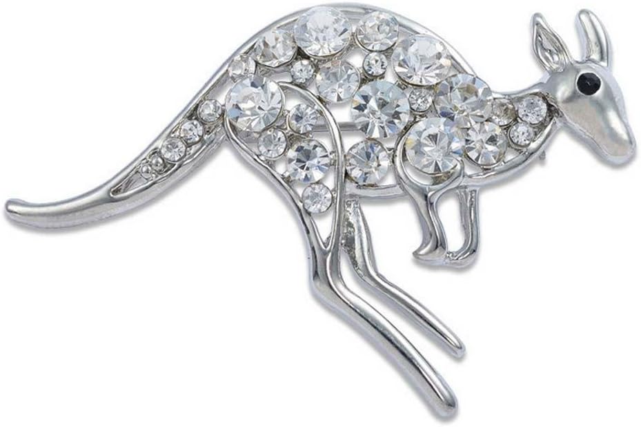 Nine tail fox Men Creative Enamel Brooch Pin Personality Kangaroo Diamond Animal Brooch