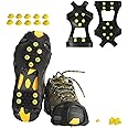 willceal Ice Cleats, Ice Grippers Traction Cleats Shoes and Boots Rubber Snow Shoe Spikes Crampons with 10 Steel Studs Cleats Prevent Outdoor Activities from Wrestling