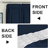H.Versailtex Navy Blackout Thermal Curtains 46x54 Two Panels Pencil Pleat view 5