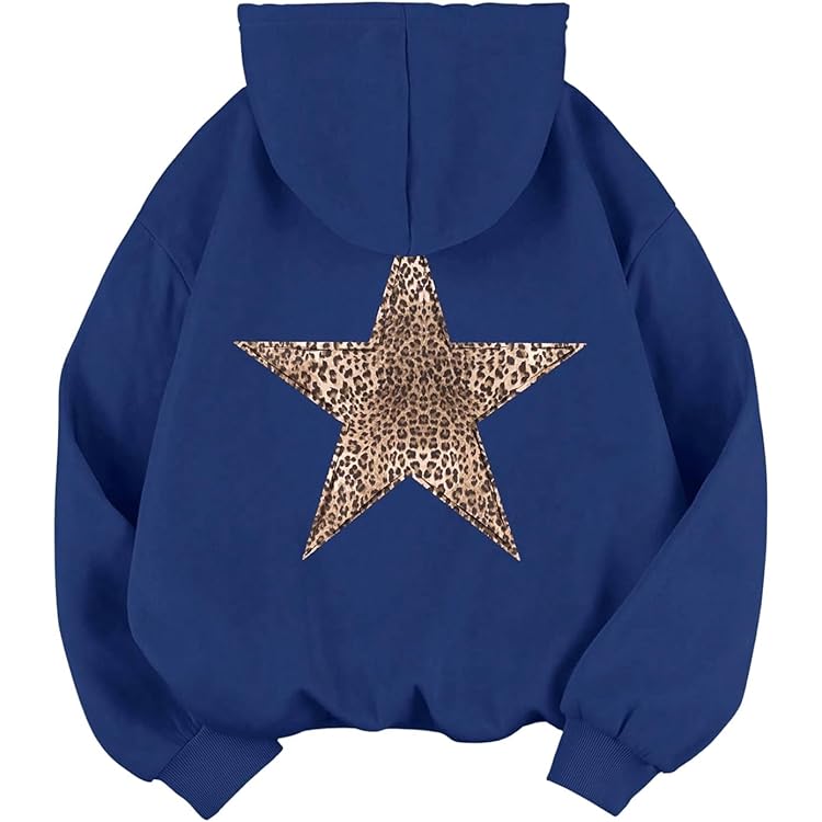 BAAFCL Sweat à Capuche Oversize à Imprimé Léopard Pour Femmes