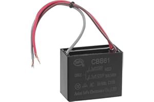 uxcell Ceiling Fan Capacitor CBB61 1.5/2.5uF 250V AC 3 Wires Metallized Polypropylene Film Capacitor 38x31x22mm for Electric Fan Pump Motor Generator