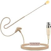 Pyle In Ear Back Electret Microphone - Professional Mini Portable Omnidirectional Wired Headset Voice Audio Corded Condenser Mic w/ 4 Pin XLR Cable Wire, For Shure System or Studio Mixer PMEMS13