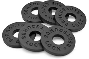 BESTSOUNDS Guitar Strap Blocks, 6PCS Premium Silicone Safety Locks (O Black)