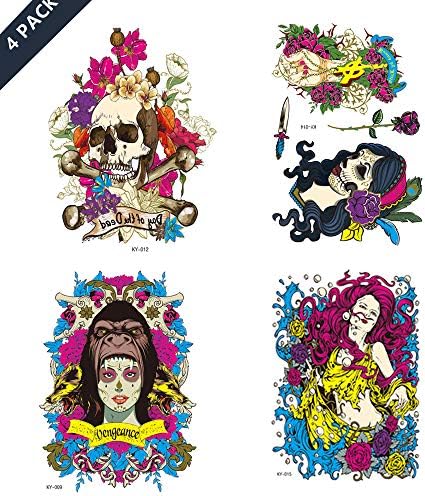 RichBoo UV-Temporary-Tatoos Metallic Blacklight-Tattoos-Bulk