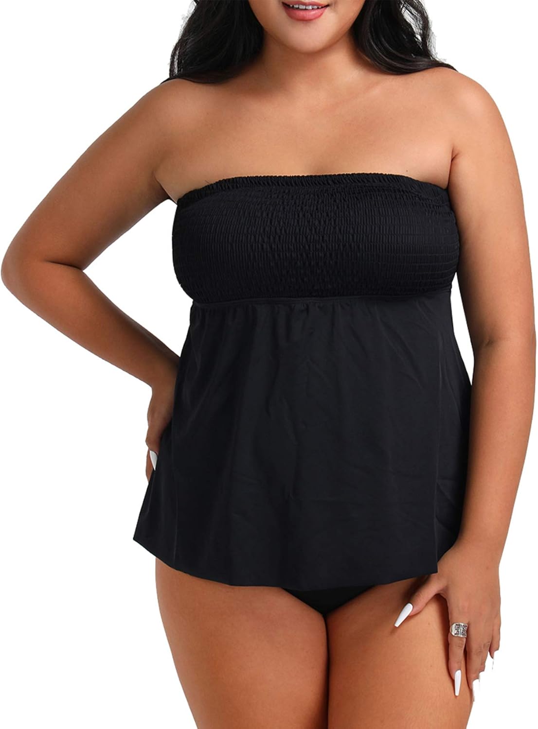 FULLFITALL Plus Size Bathing Suits for Women Two Piece Tankini Swimsuit